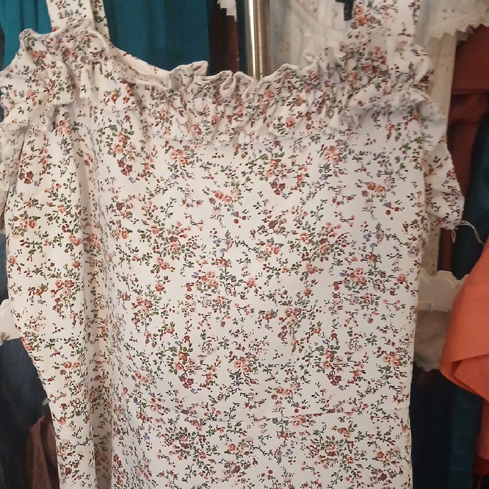 Daisy May Floral Print Dress with Ruffle Detail